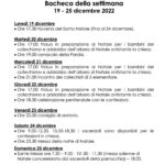 L'Agenda della Nostra Comunità Parrocchiale